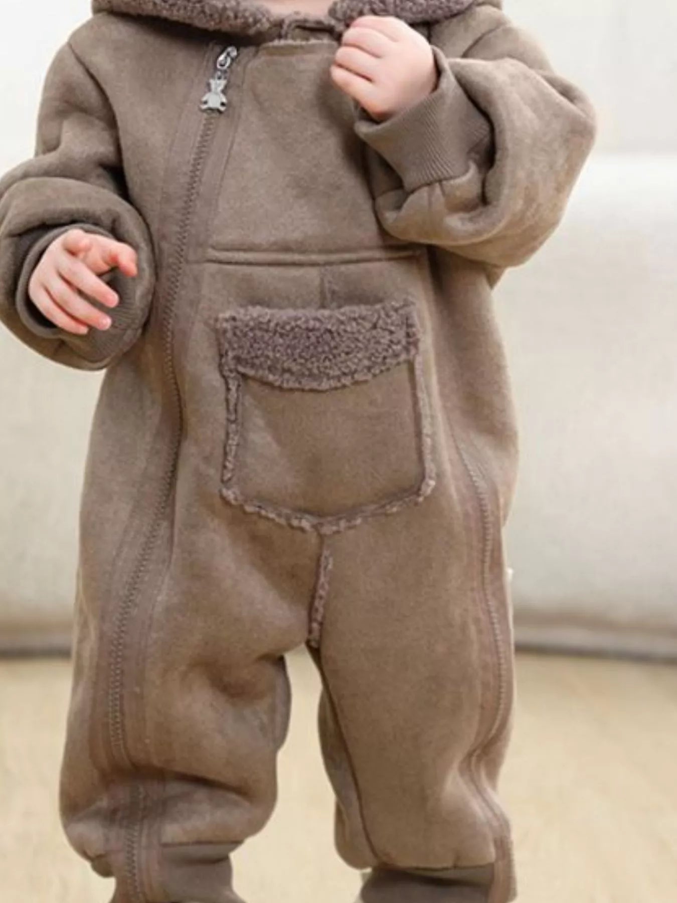 Children's Fleece Hooded One-Piece Jumpsuit