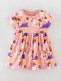 Children's Unicorn Print Casual Short Sleeve Dress