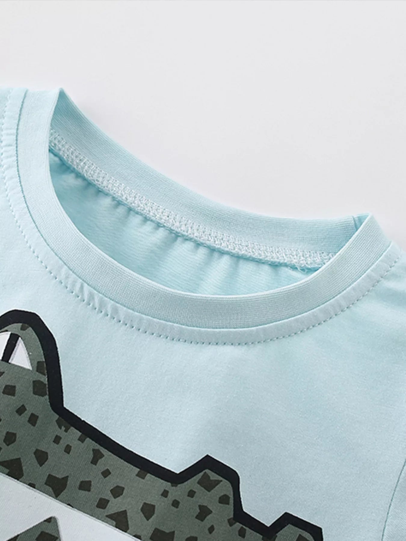 Children's Crocodile Round Neck Tee and Shorts Set