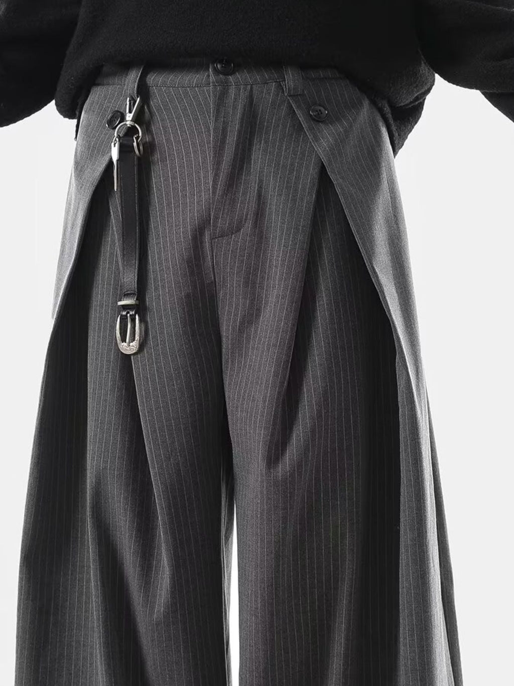Men's Plus Size Wide Leg Striped Pants