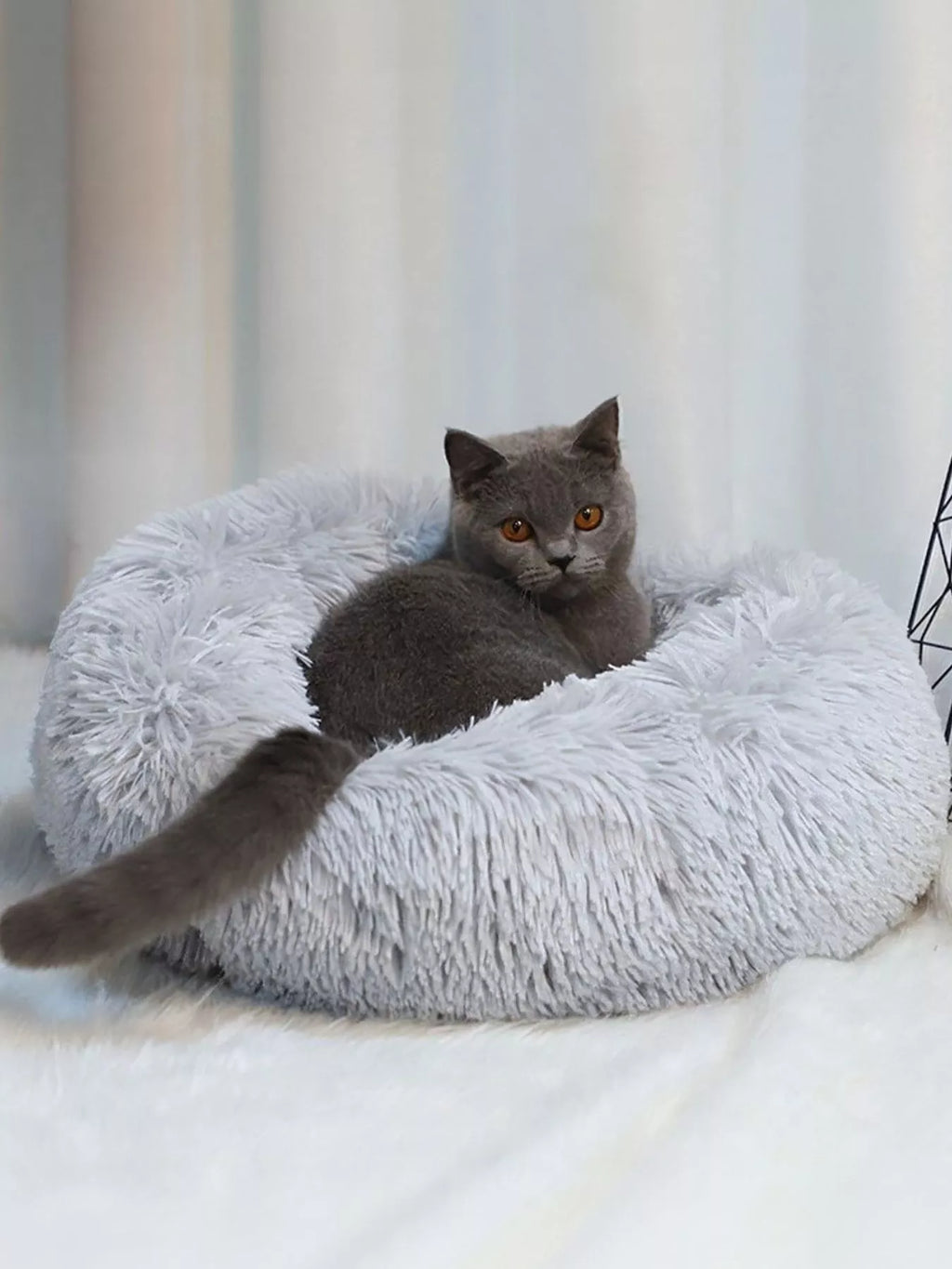 Fluffy Plush Donut Pet Nest
