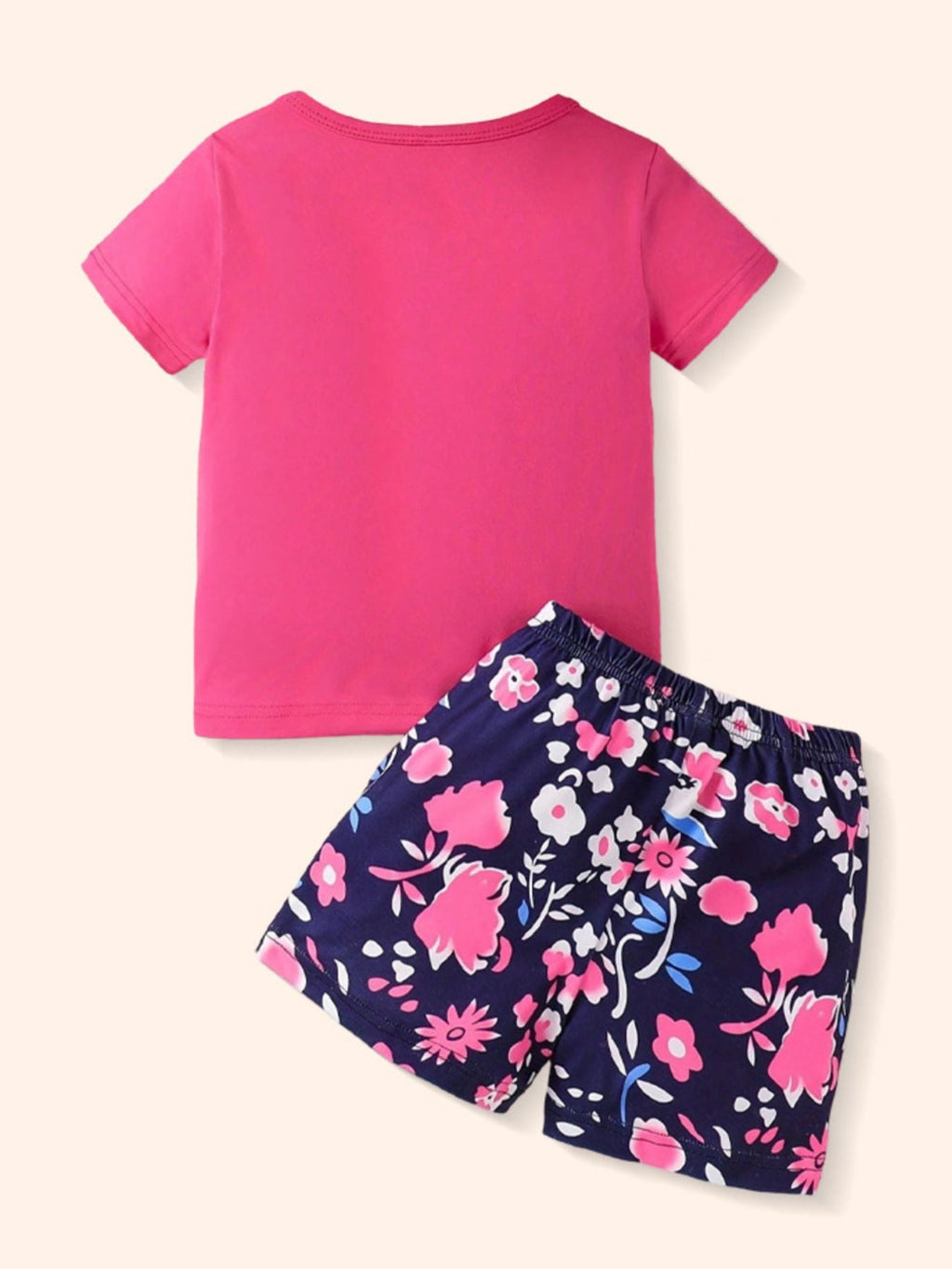 Children's Short Sleeve Tee and Floral Shorts Set