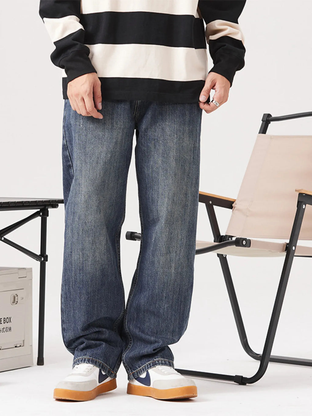 Men's Vintage Wash Loose Fit Jeans
