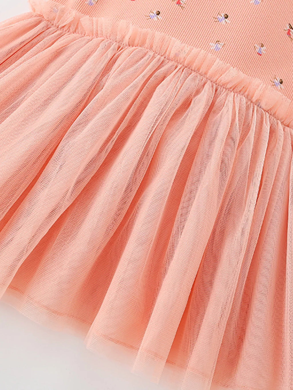 Children's Printed Tulle Layered Dress