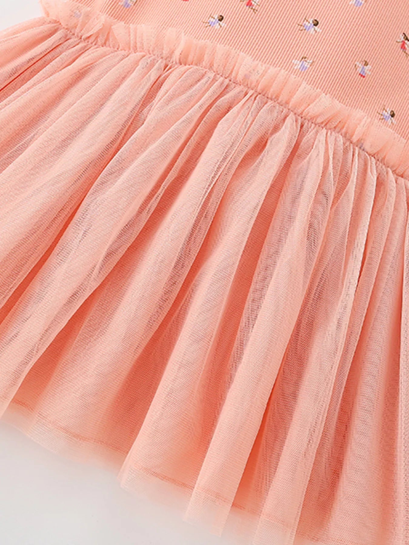 Children's Printed Tulle Layered Dress