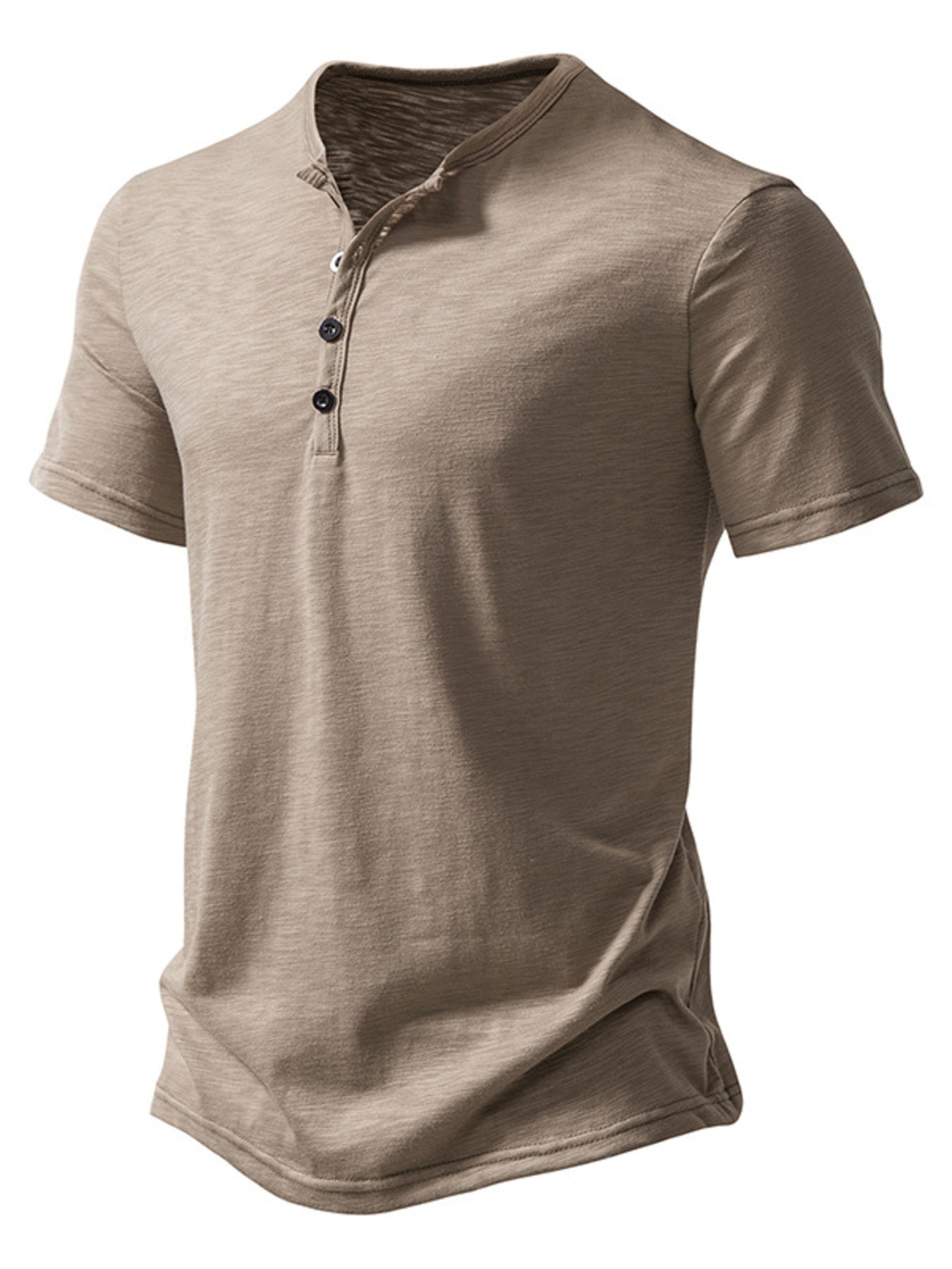 Men's Casual Button Detail T-Shirt