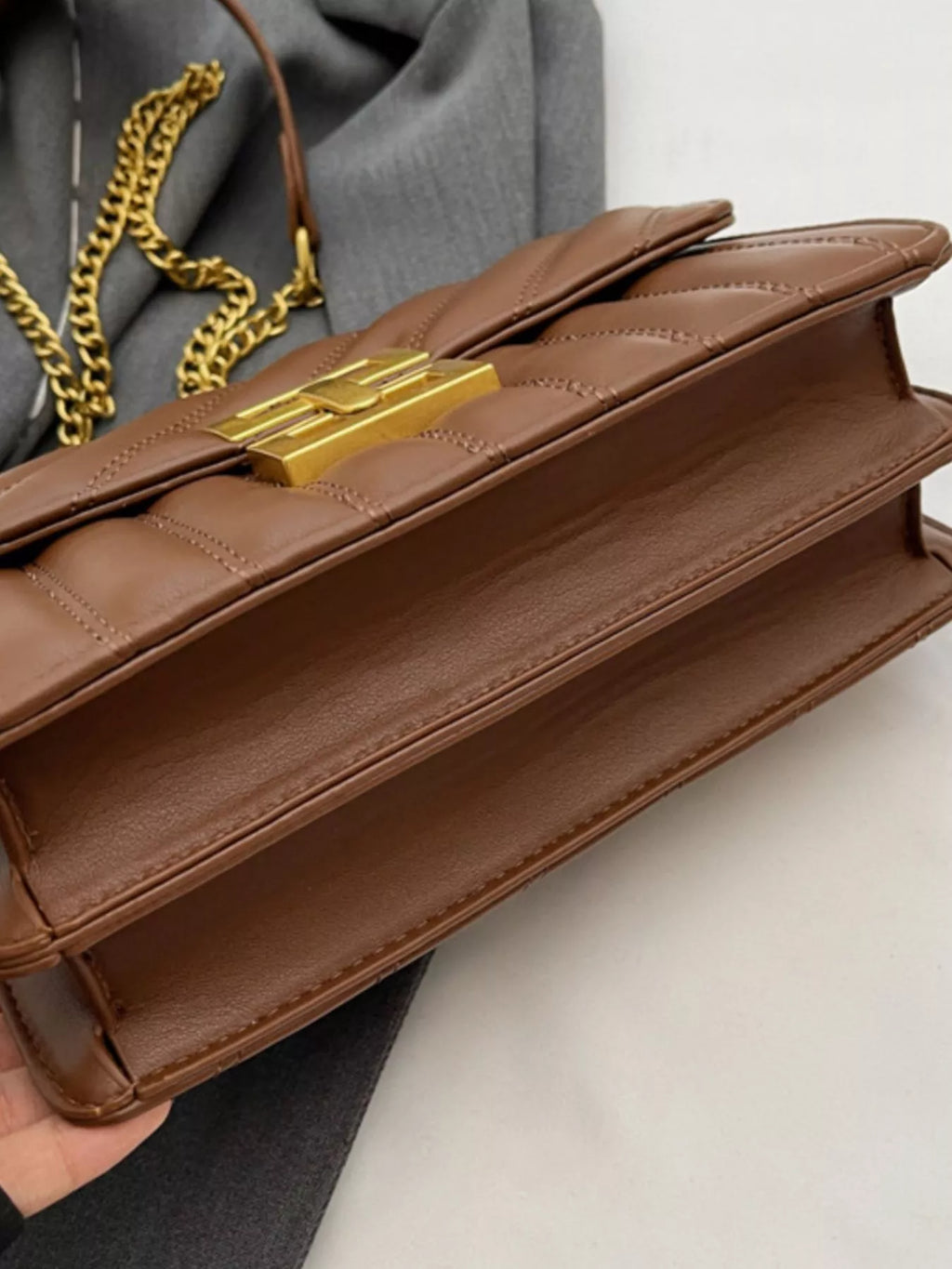 Quilted Flap Chain Shoulder Bag