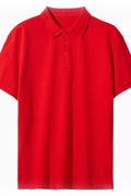 Men's Full Size Button Detail Short Sleeve Polo Plus Size