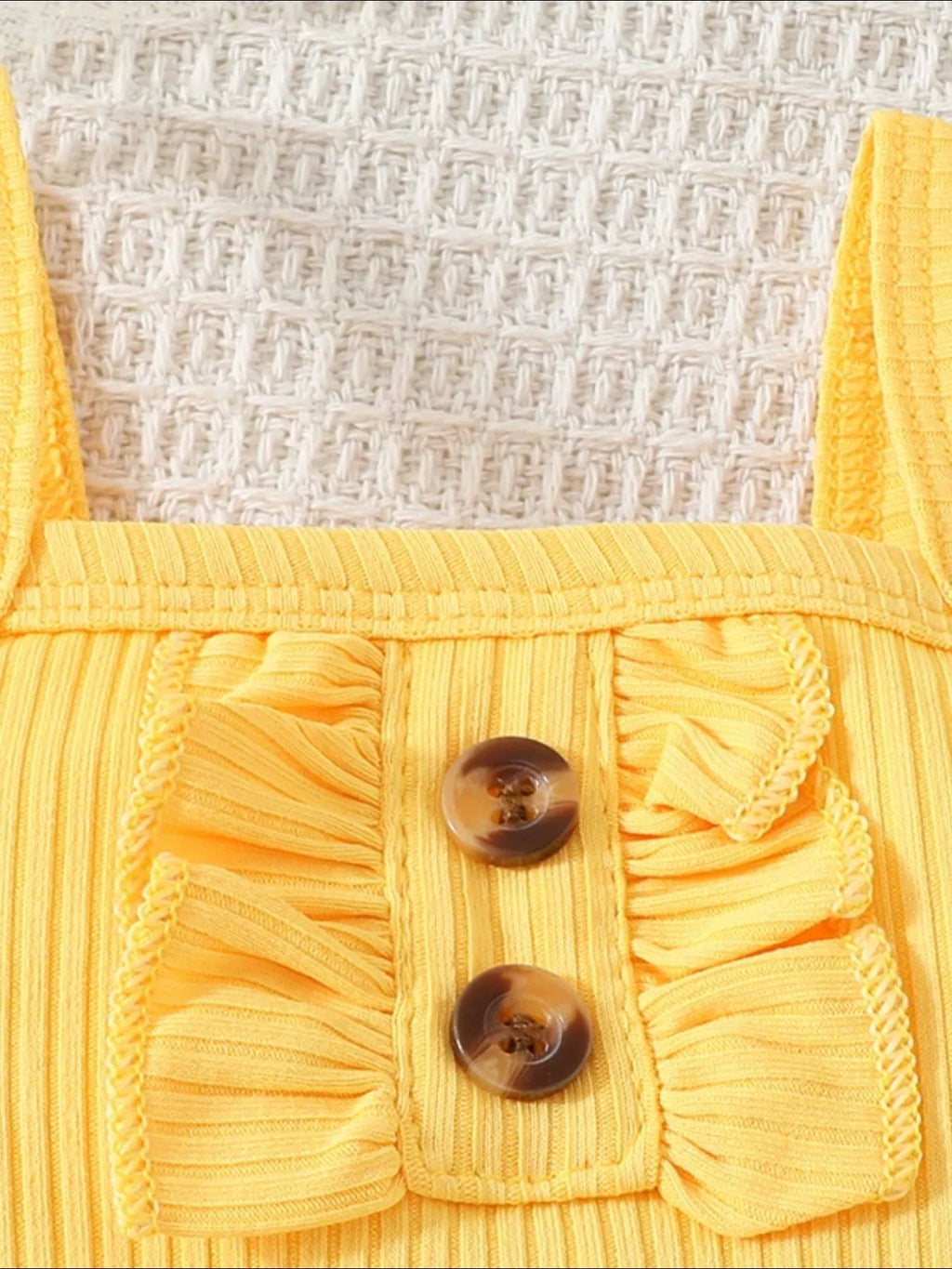 Children's Bee Print Ruffle Trim One-Piece Bodysuit Dress