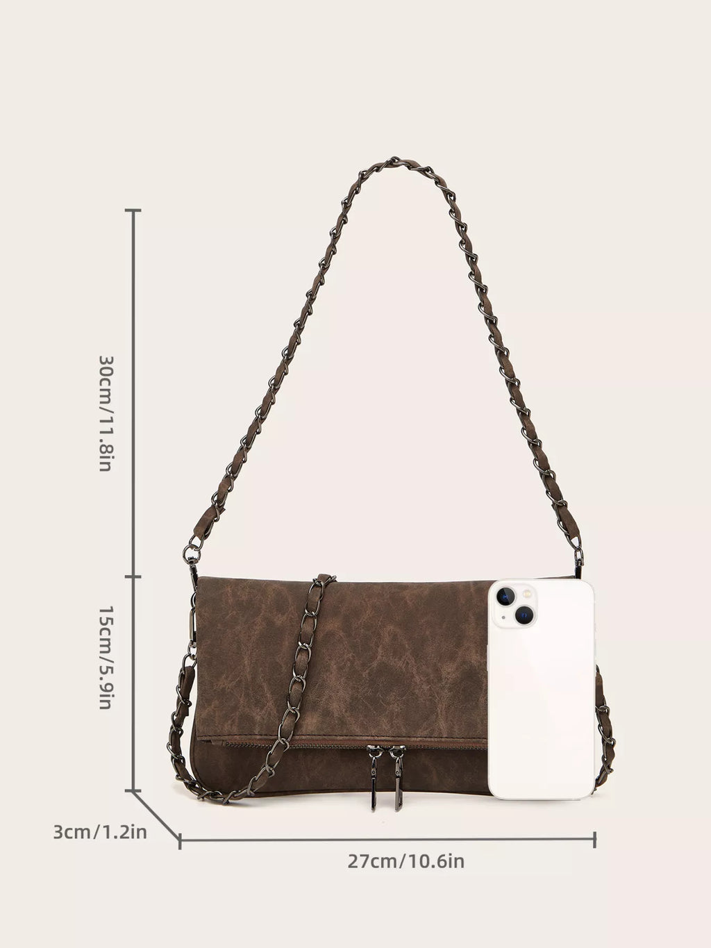 PU Leather Chain Strap Shoulder Bag
