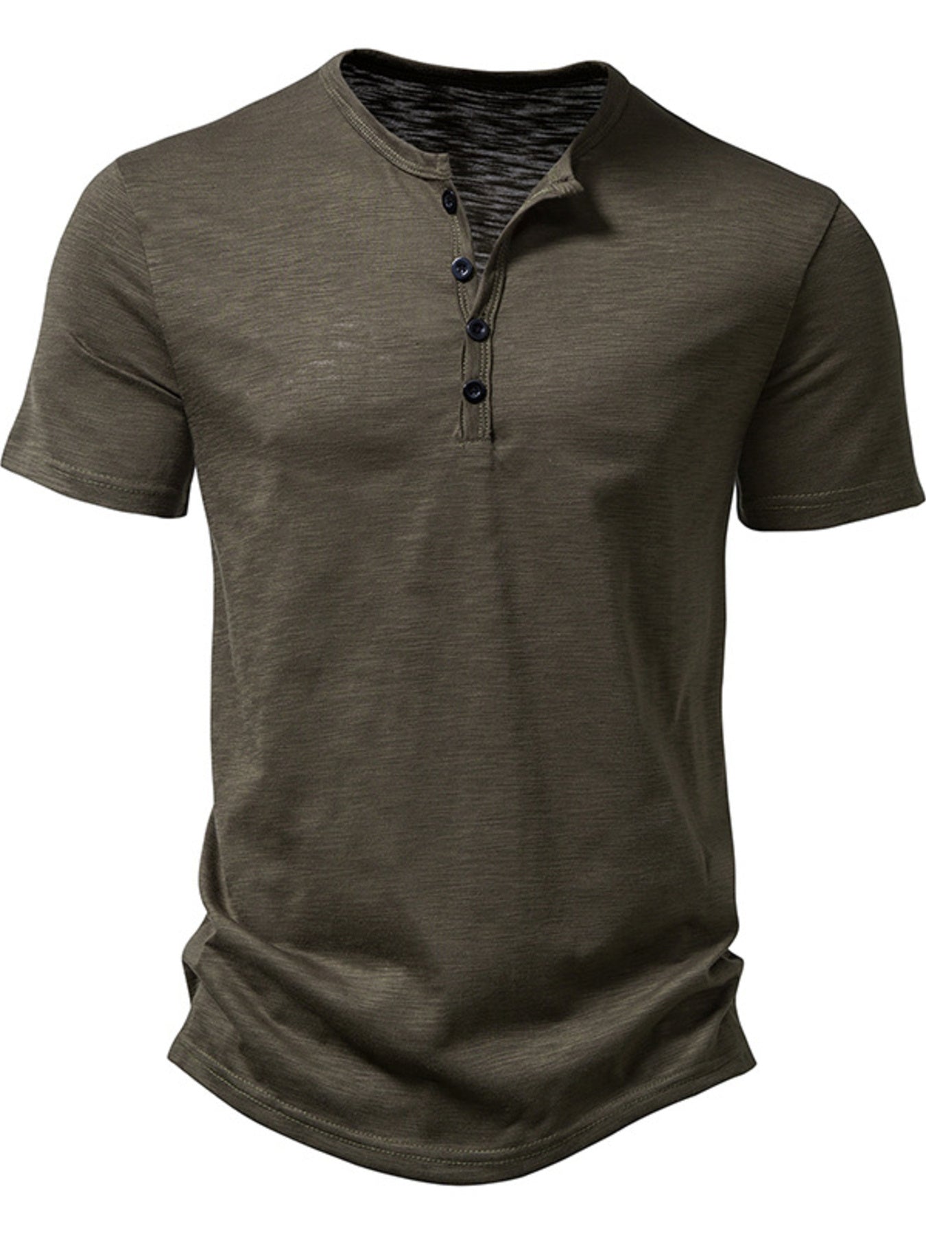 Men's Casual Button Detail T-Shirt