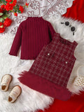Children's Ribbed Knit Top and Dress Set