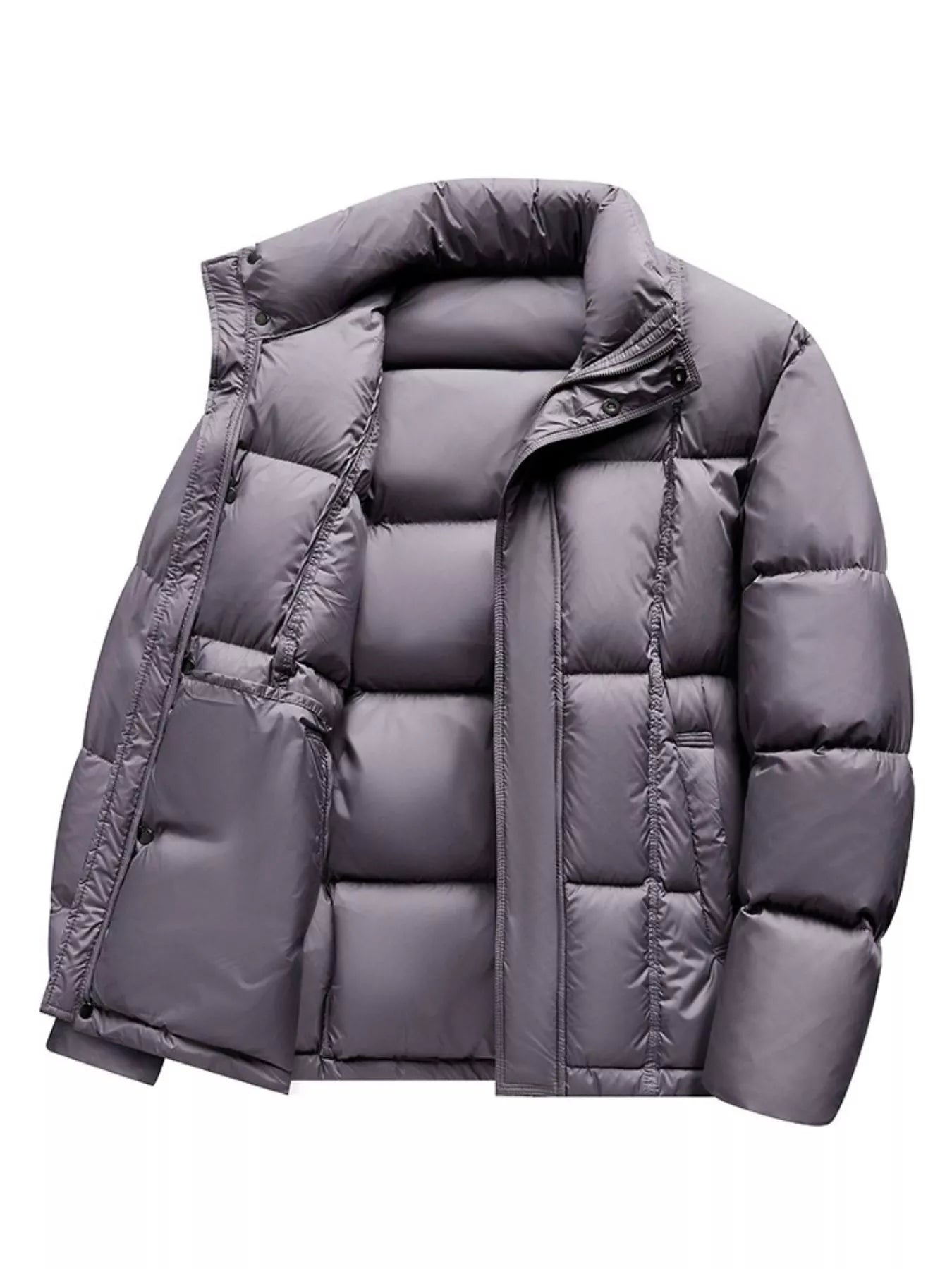 Men's Plus Size Snap Down Padded Puffer Jacket