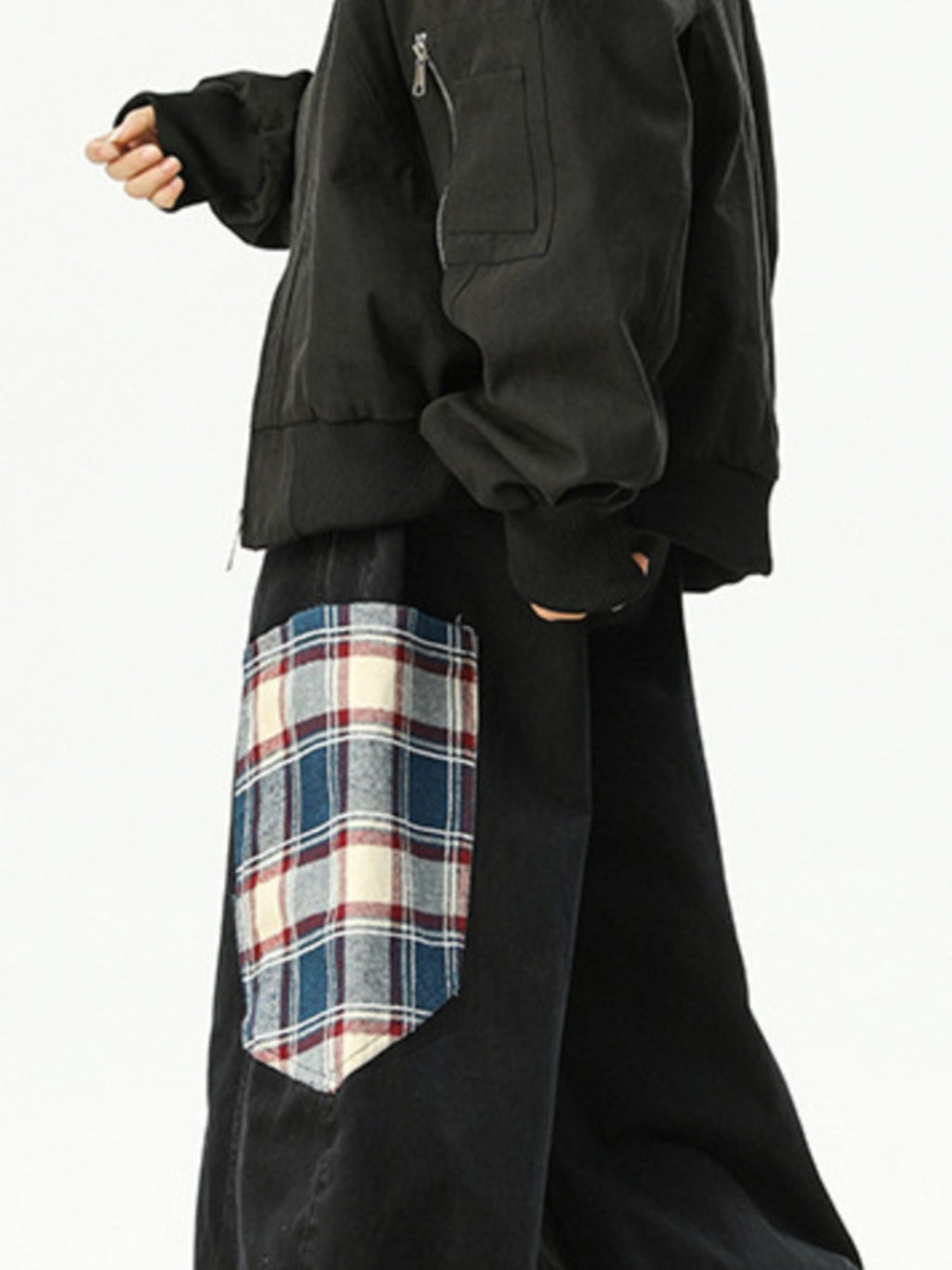 Men's Plus Size Plaid Pocket Wide Leg Pants