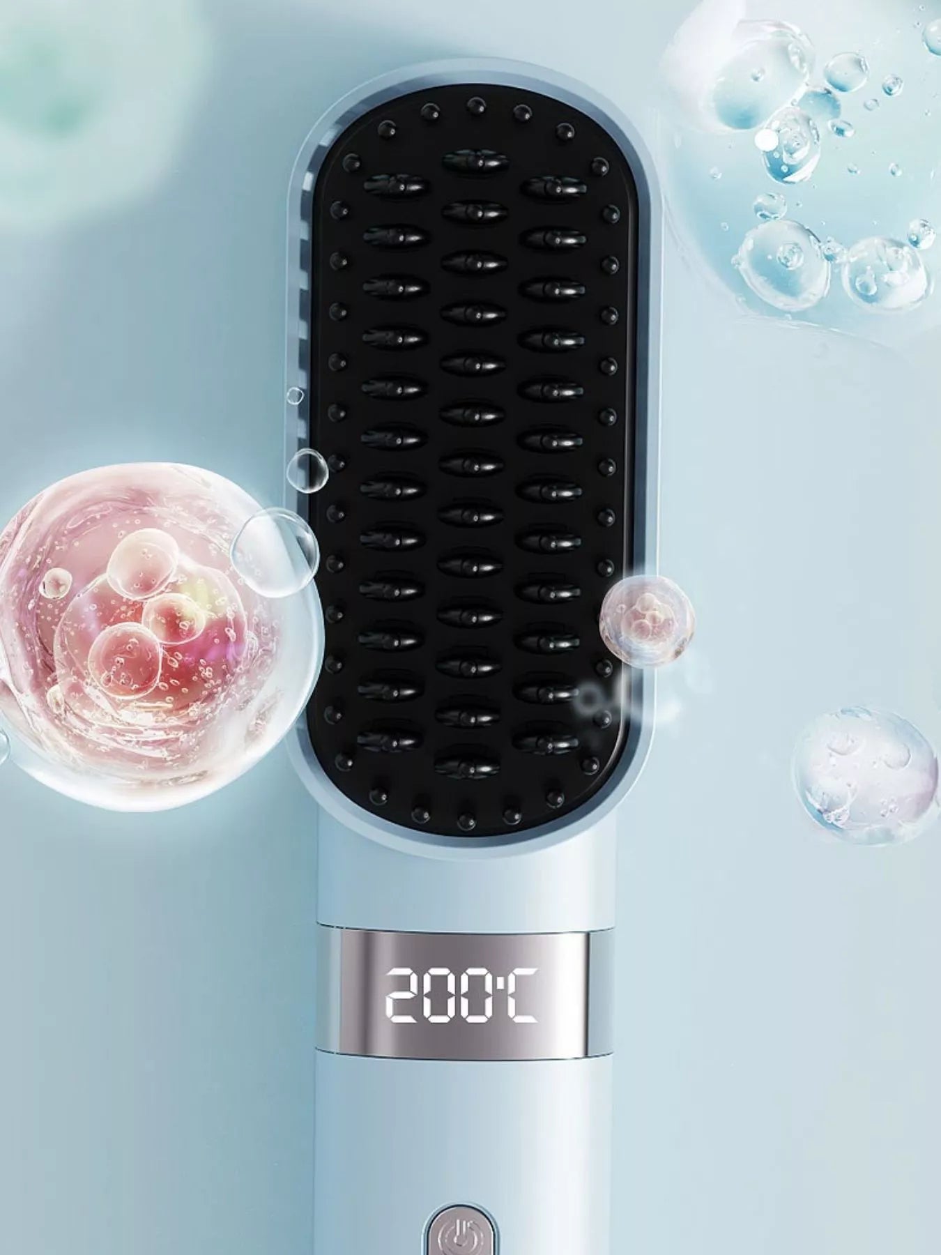 2-in-1 Portable Wireless Ionic Brush Straightener Comb