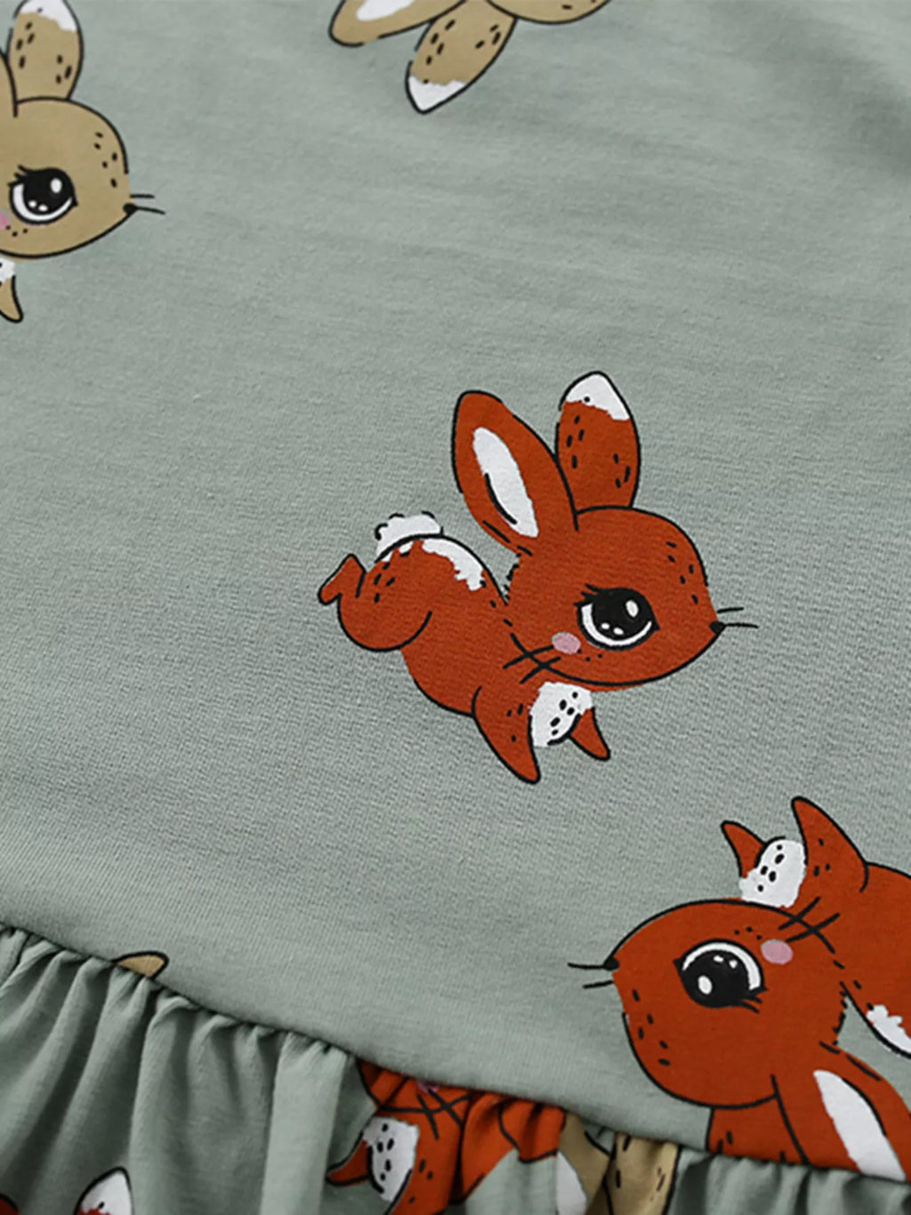 Children's Cute Cartoon Print Tiered Dress