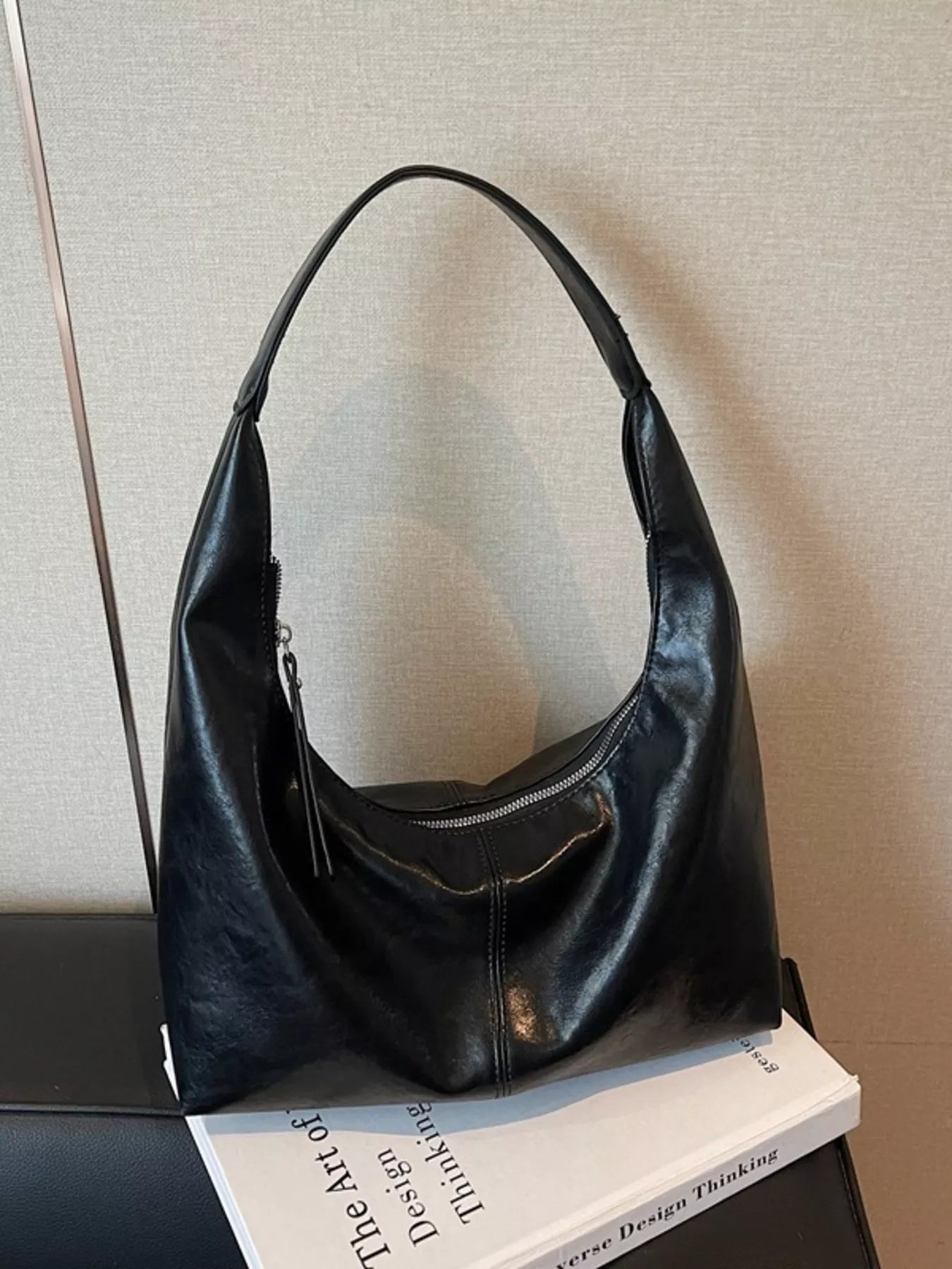 PU Leather Hobo Shoulder Bag