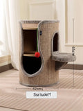 Sisal-Covered Cylinder Cat Tree Condo with Plush Perch