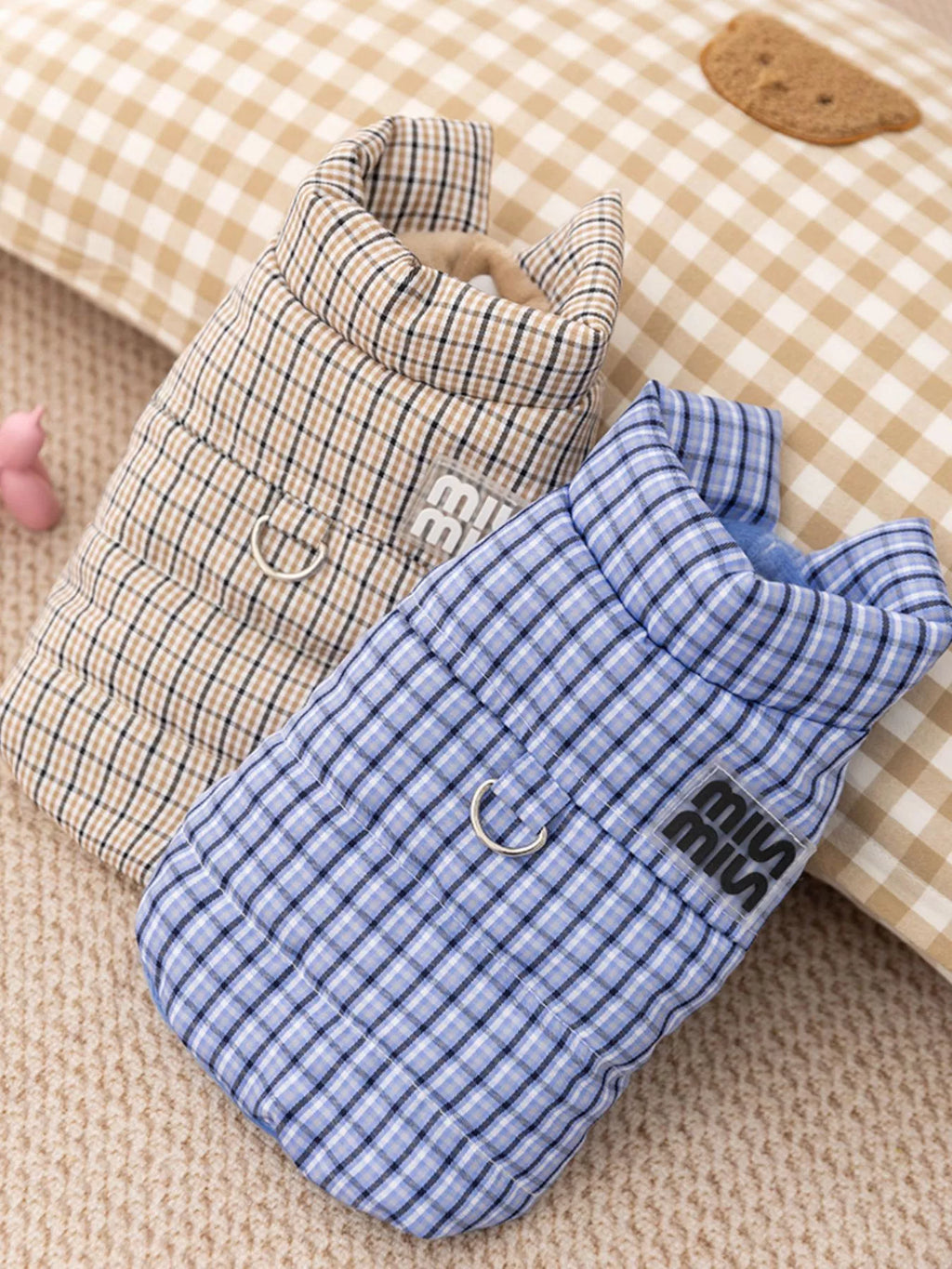 Plaid Ruffle Trim Pet Jacket