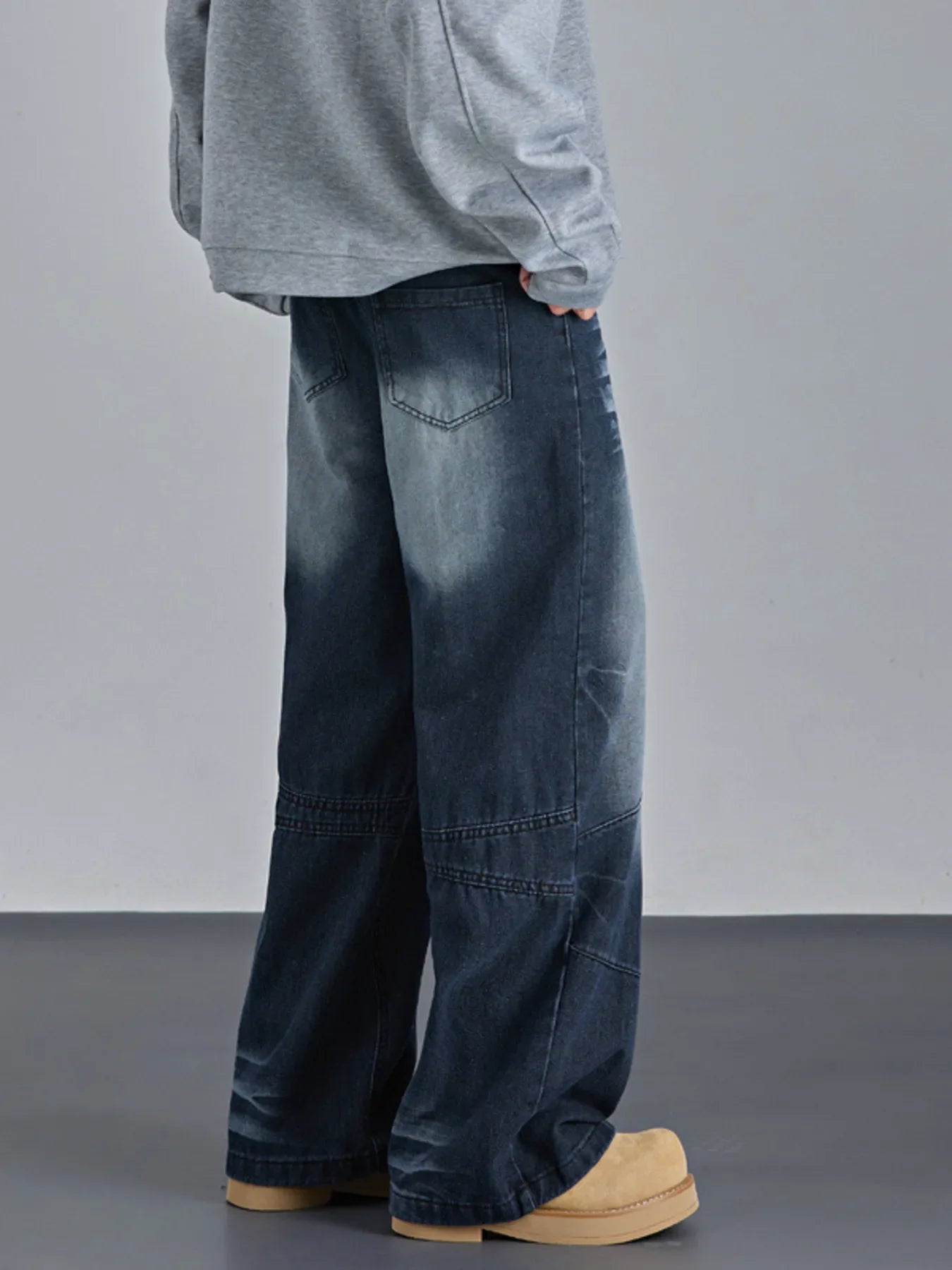 Men's Vintage Wash Wide Leg Jeans