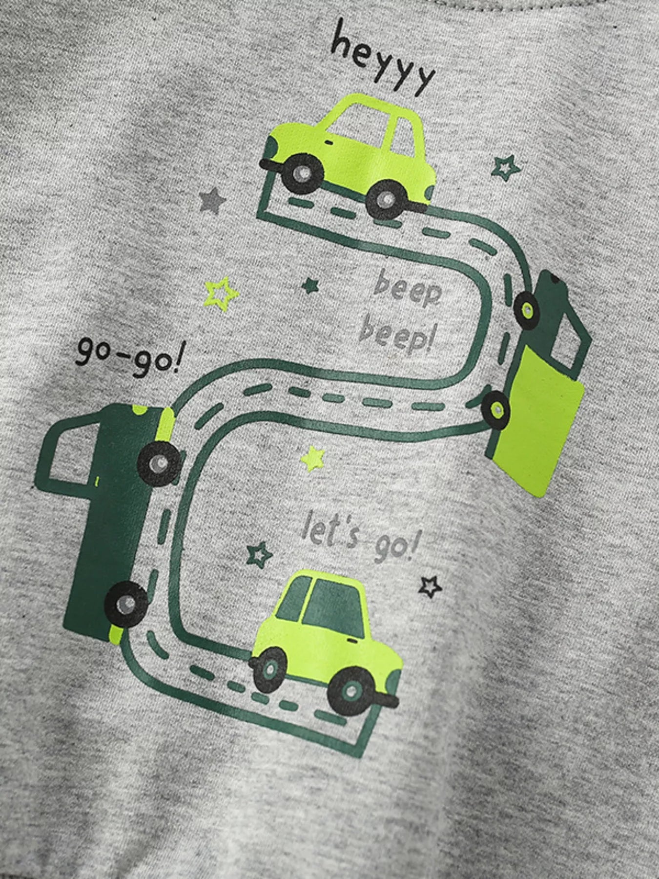 Children's Cartoon Car Crew Neck Sweatshirt