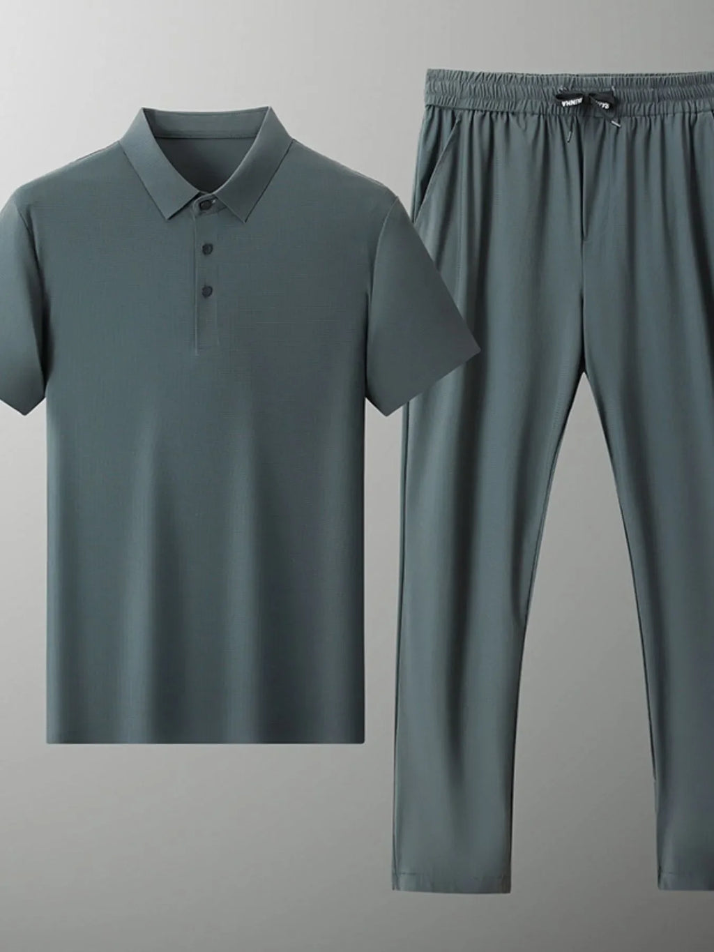 Men's Full Size Button Detail Short Sleeve Polo Plus Size