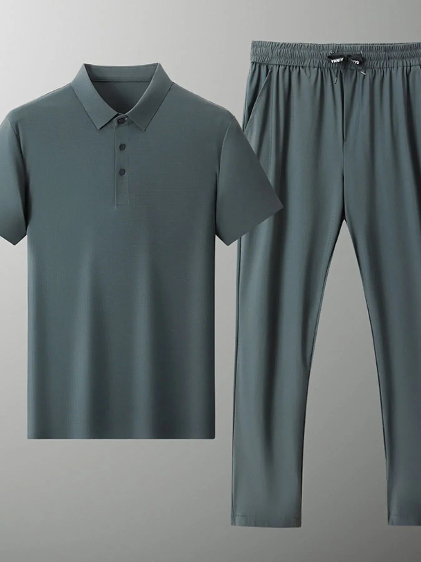 Men's Full Size Button Detail Short Sleeve Polo Plus Size