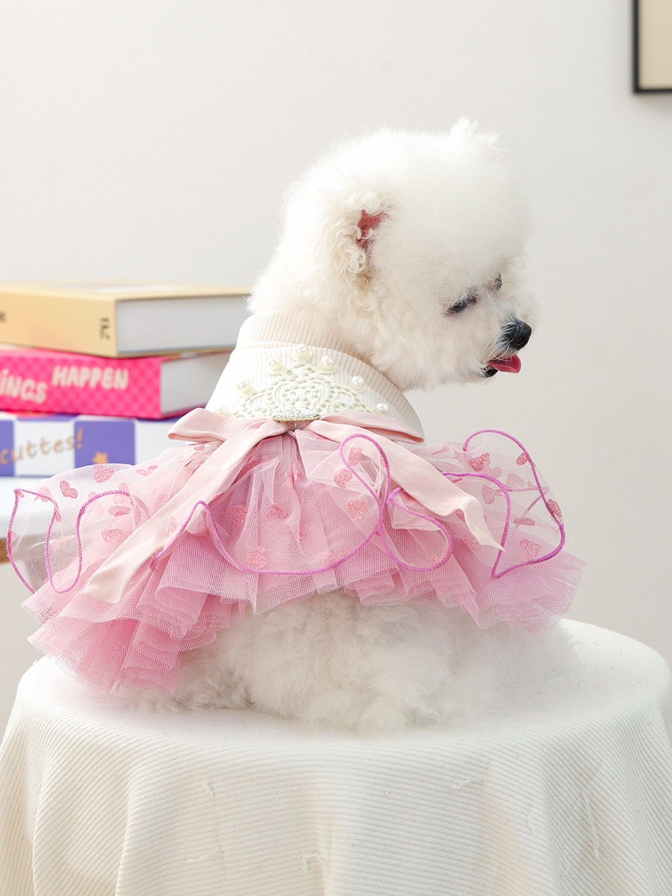 Pearl-Embellished Pet Dress