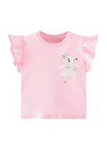 Children's Mouse Applique Ruffle Sleeve T-Shirt