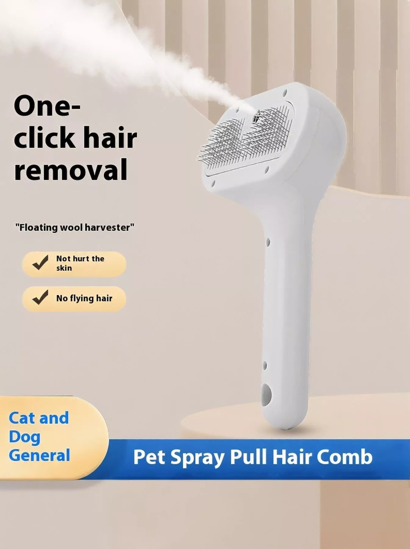 One-Touch Spray Pet Hair Remover Comb