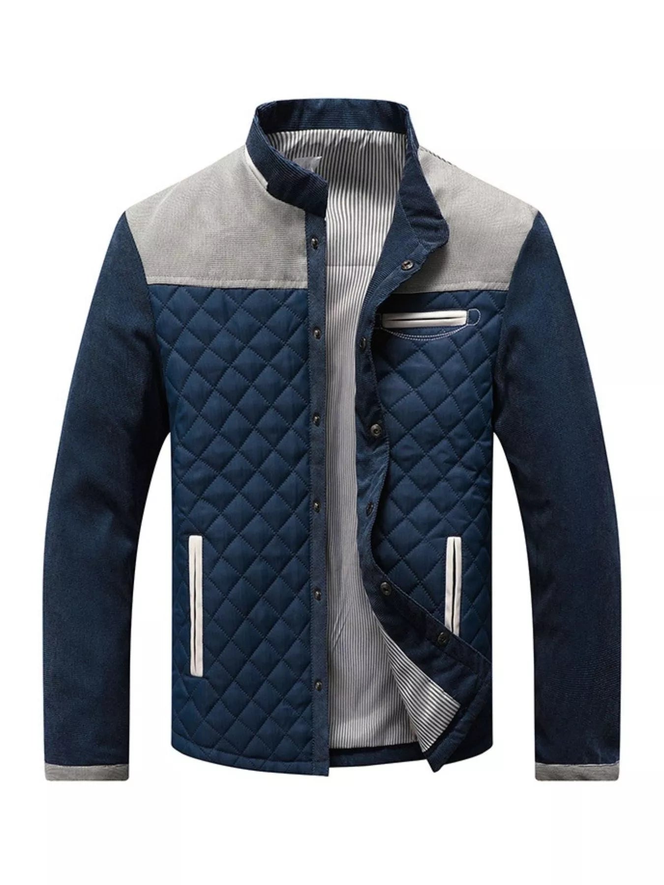 Men's Full Size Quilted Snap Down Jacket Plus Size
