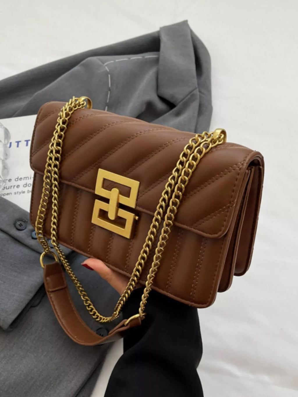 Quilted Flap Chain Shoulder Bag