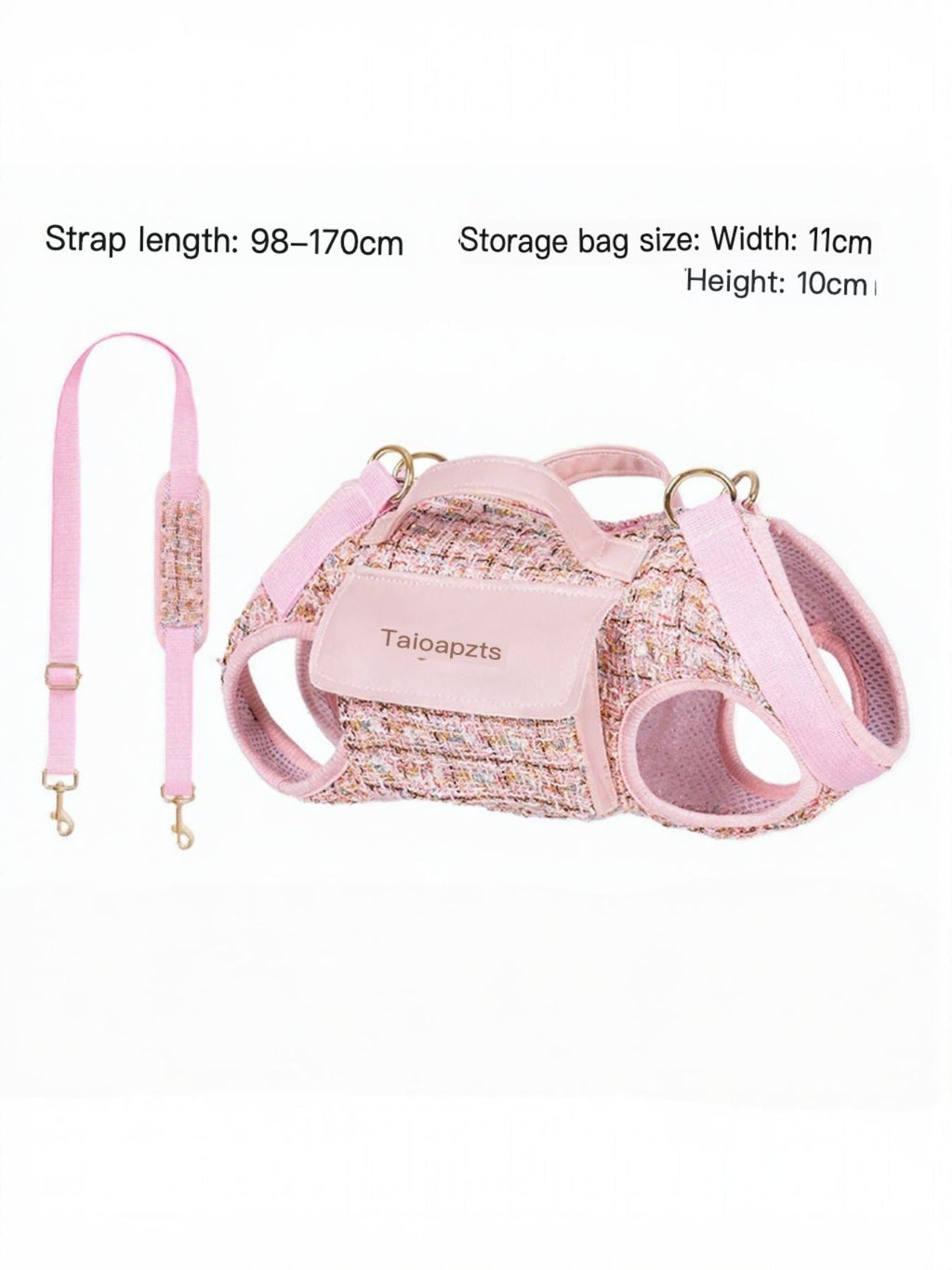 Tweed Pet Harness with Strap