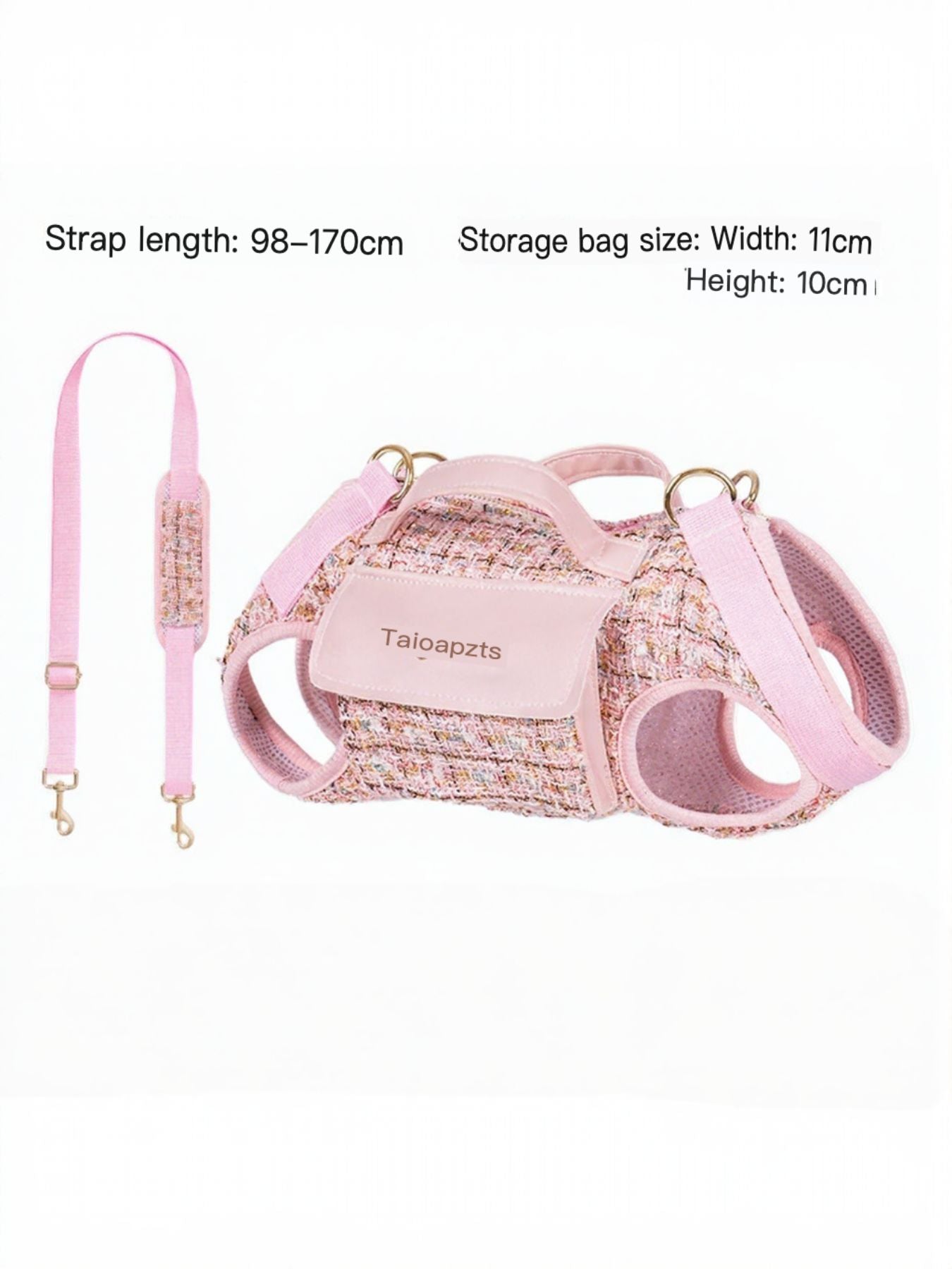Tweed Pet Harness with Strap