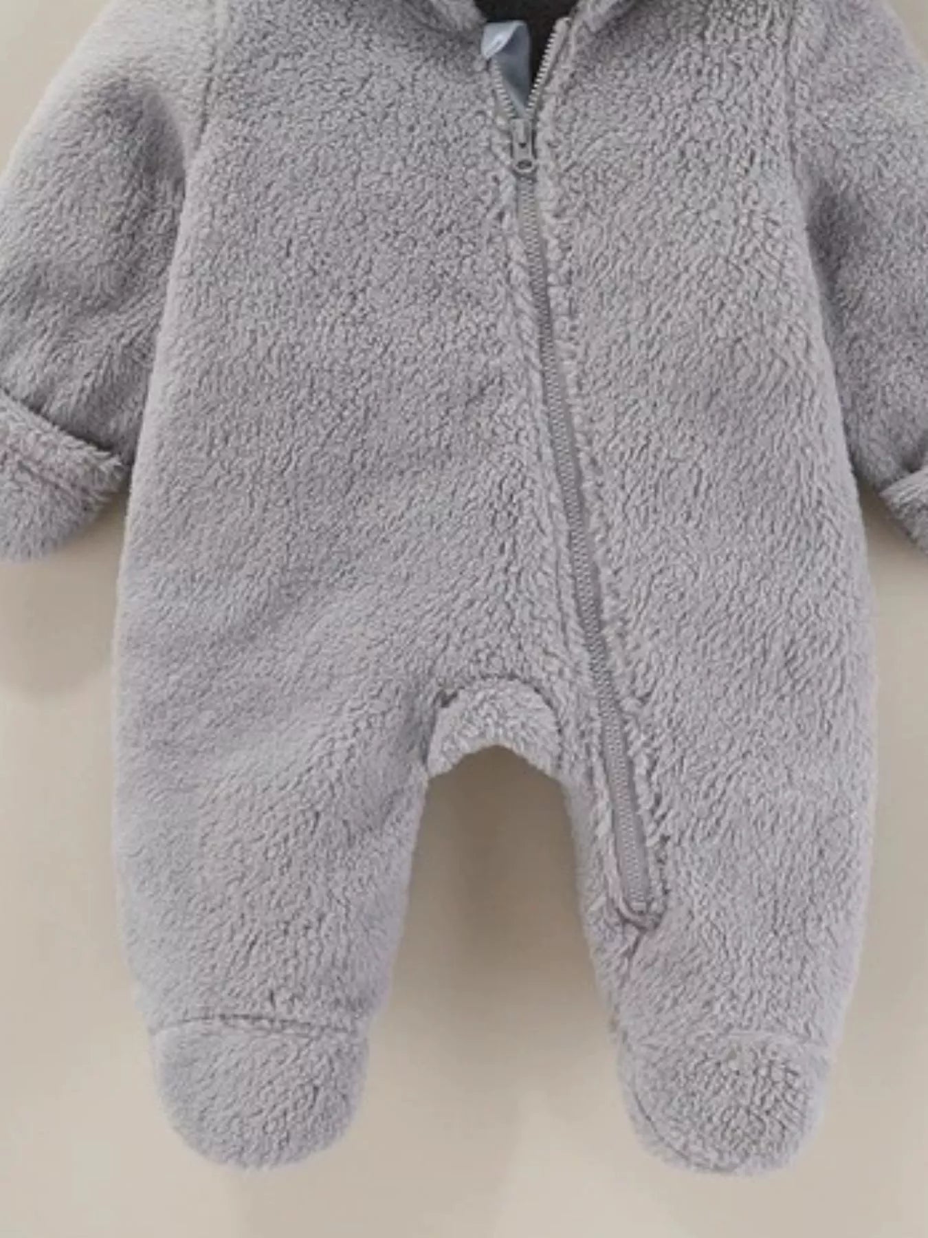 Children's Cozy Bear Hooded Fleece One-Piece