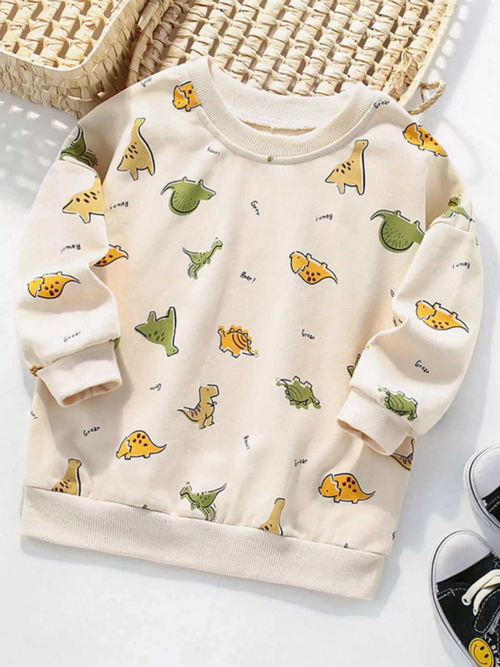 Children's Dinosaur Print Crew Neck Sweatshirt