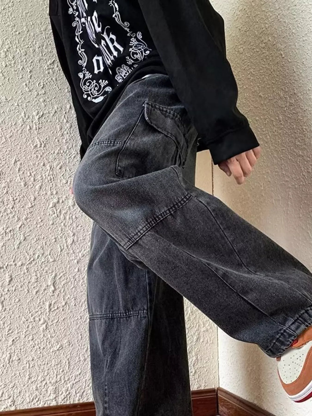 Men's Full Size Loose Fit Cargo Jeans Plus Size