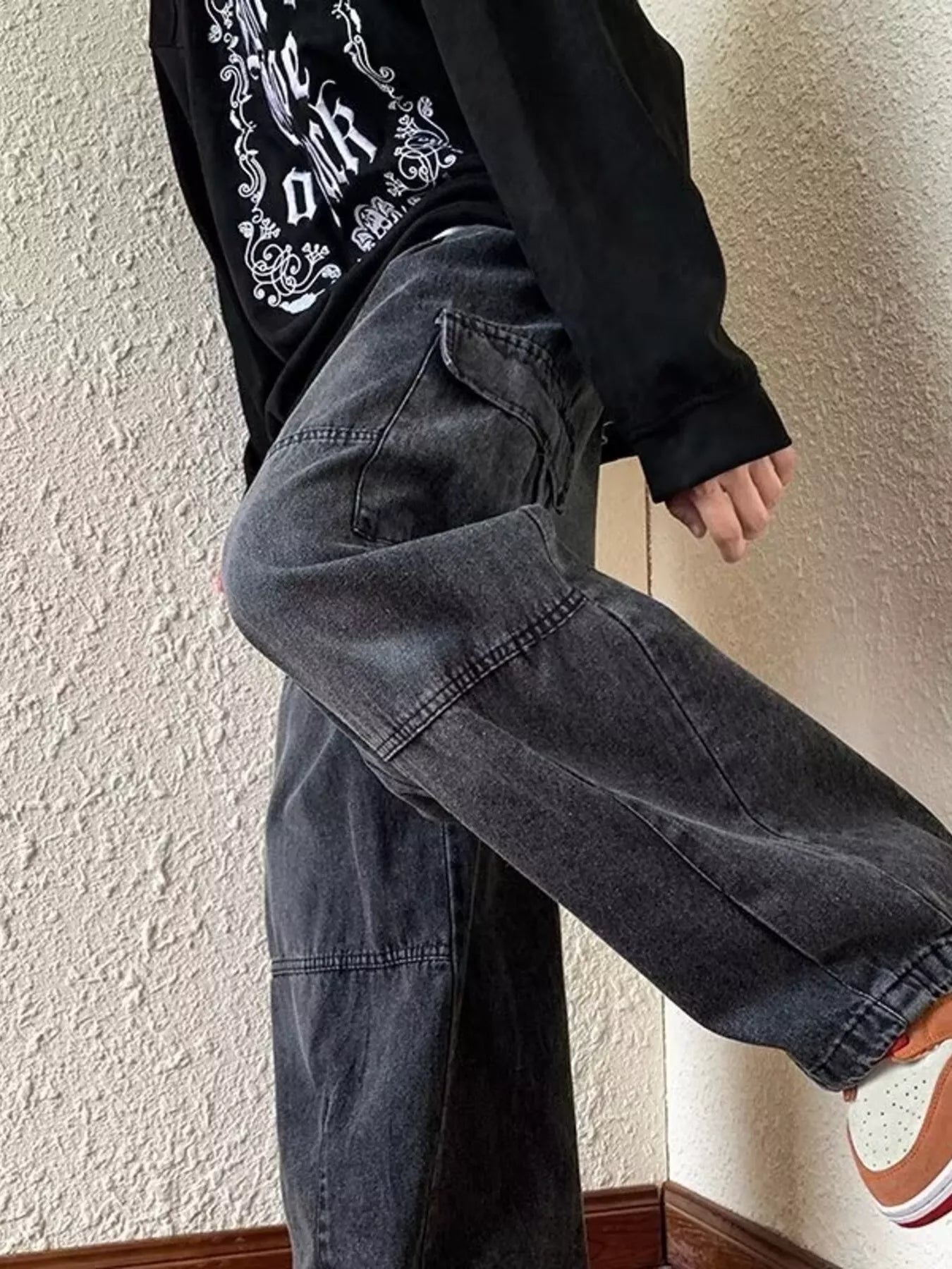 Men's Full Size Loose Fit Cargo Jeans Plus Size