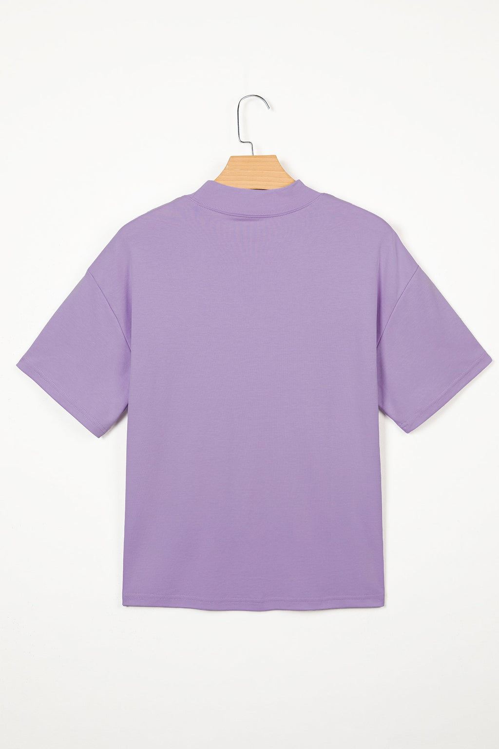 Sachet Pink Solid Color High Neck Oversize Tee