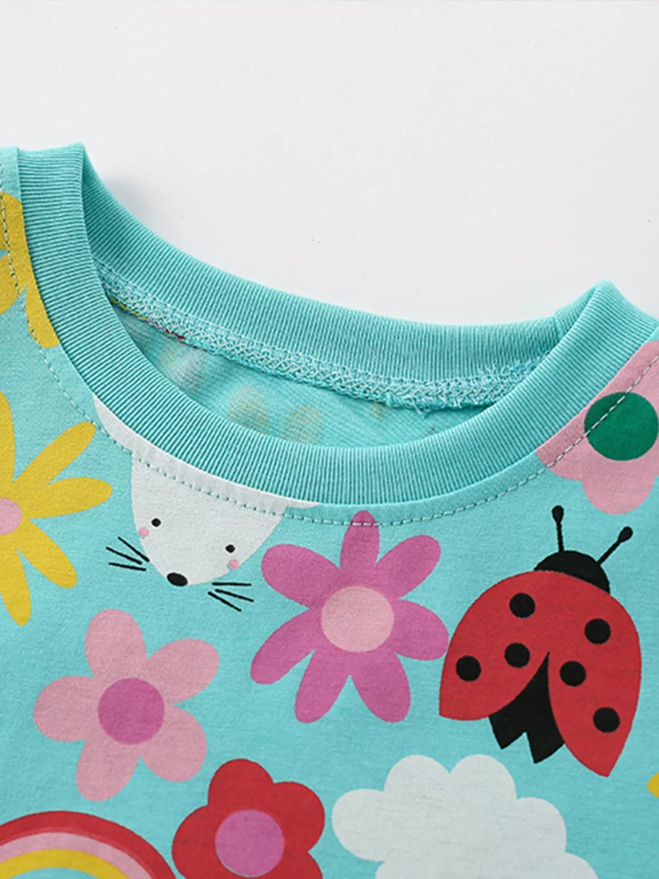 Children's Cute Cartoon Print Ruffle Hem Dress