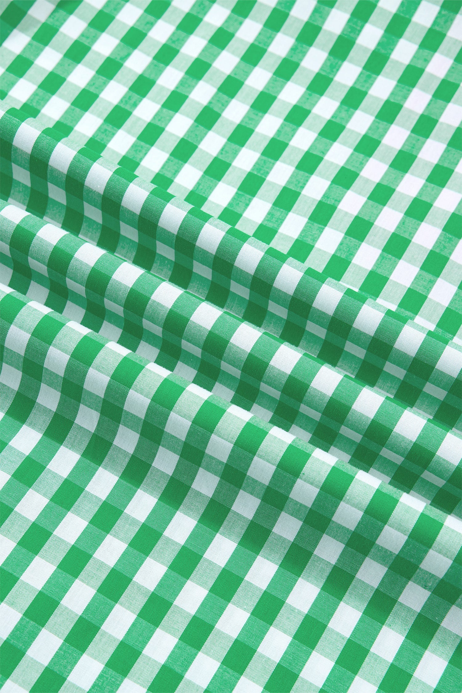 Bright Green Summer Color-Blocked Plaid Pattern Midi Dress