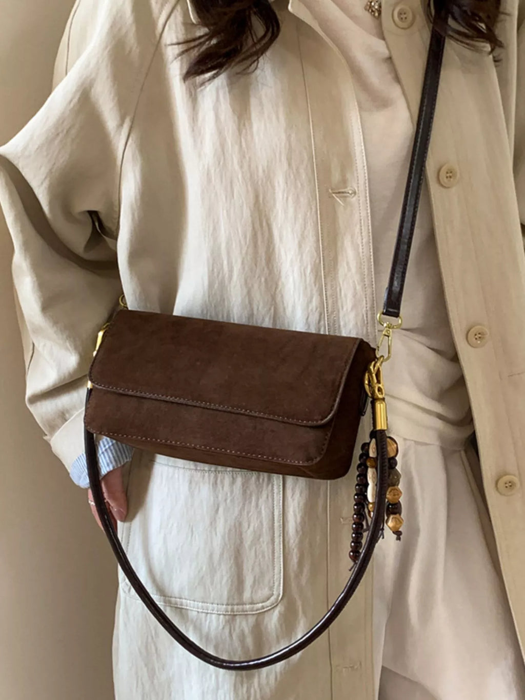 Adjustable Strap Flap Shoulder Bag