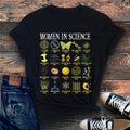 Women In Science STEM Teacher Illustrated Design For Educators And Students Graphic Tee