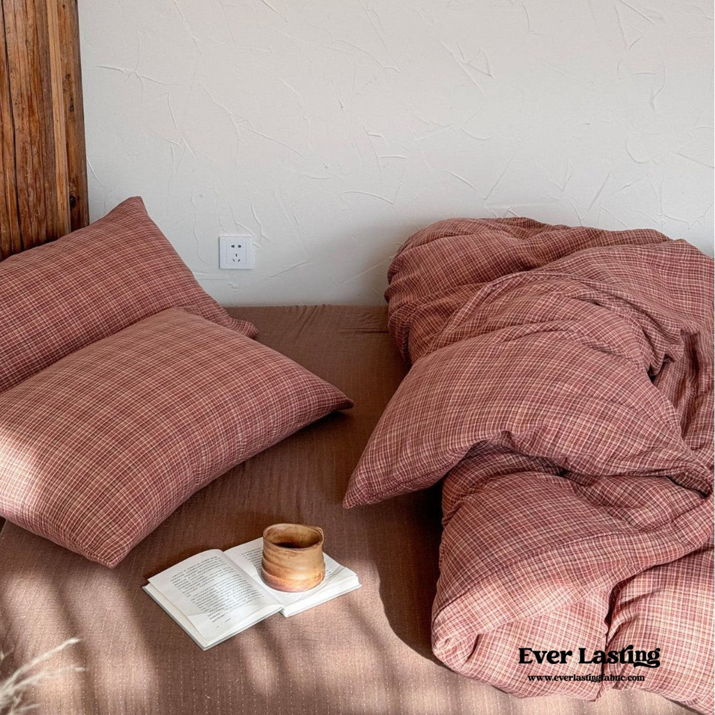 British Vintage Plaid Bedding Set / Black