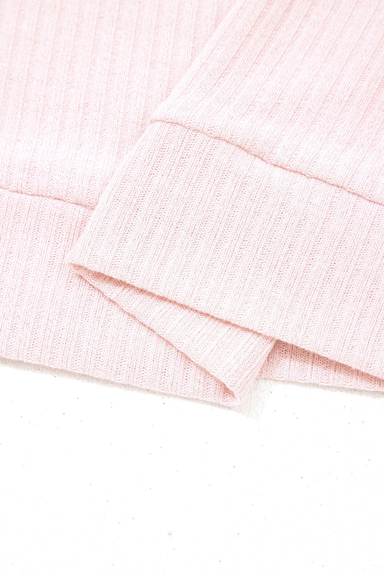 Light Pink Collared V Neck Ribbed Tee
