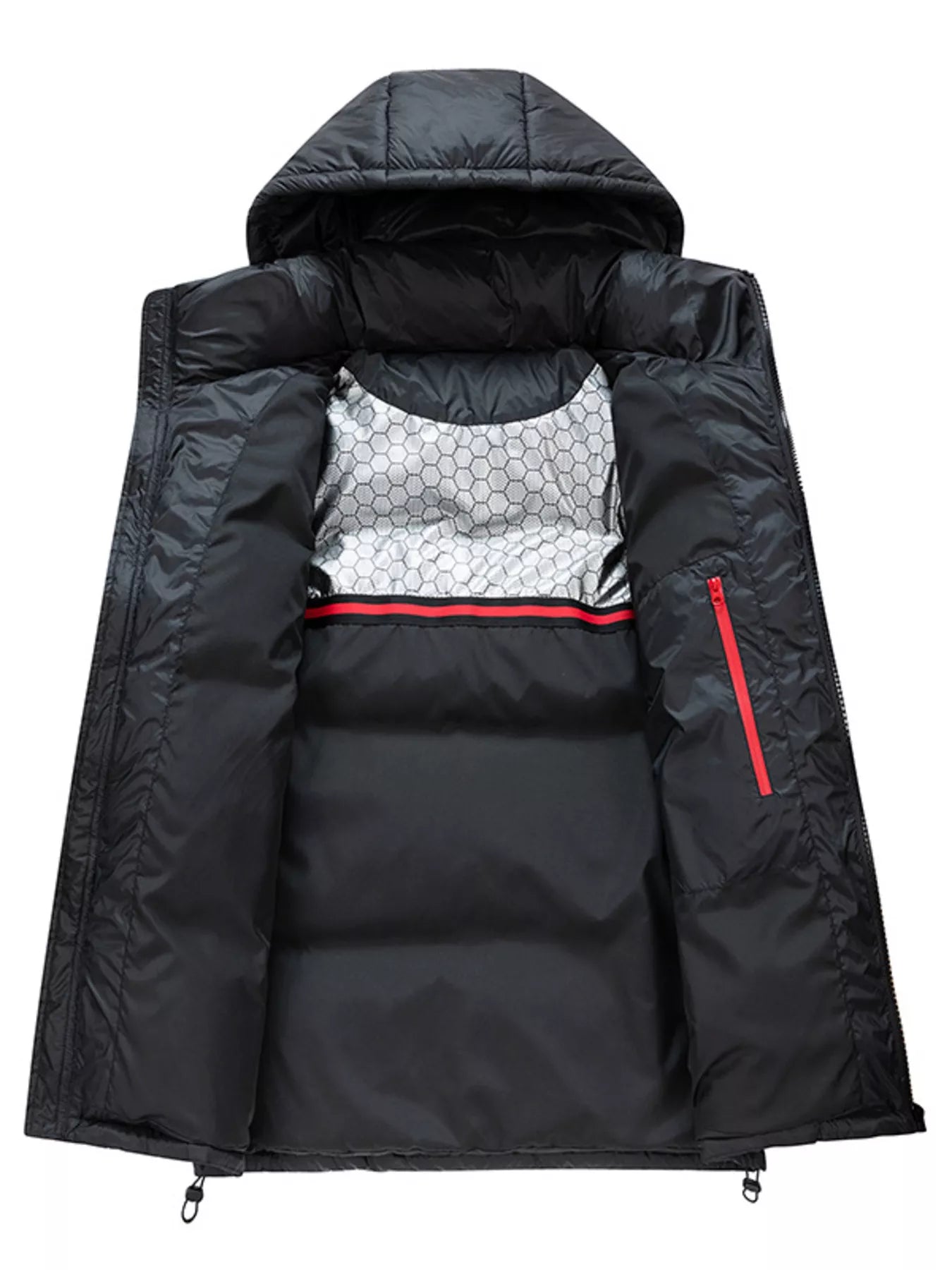 Men's Full Size Hooded Padded Puffer Jacket Plus Size