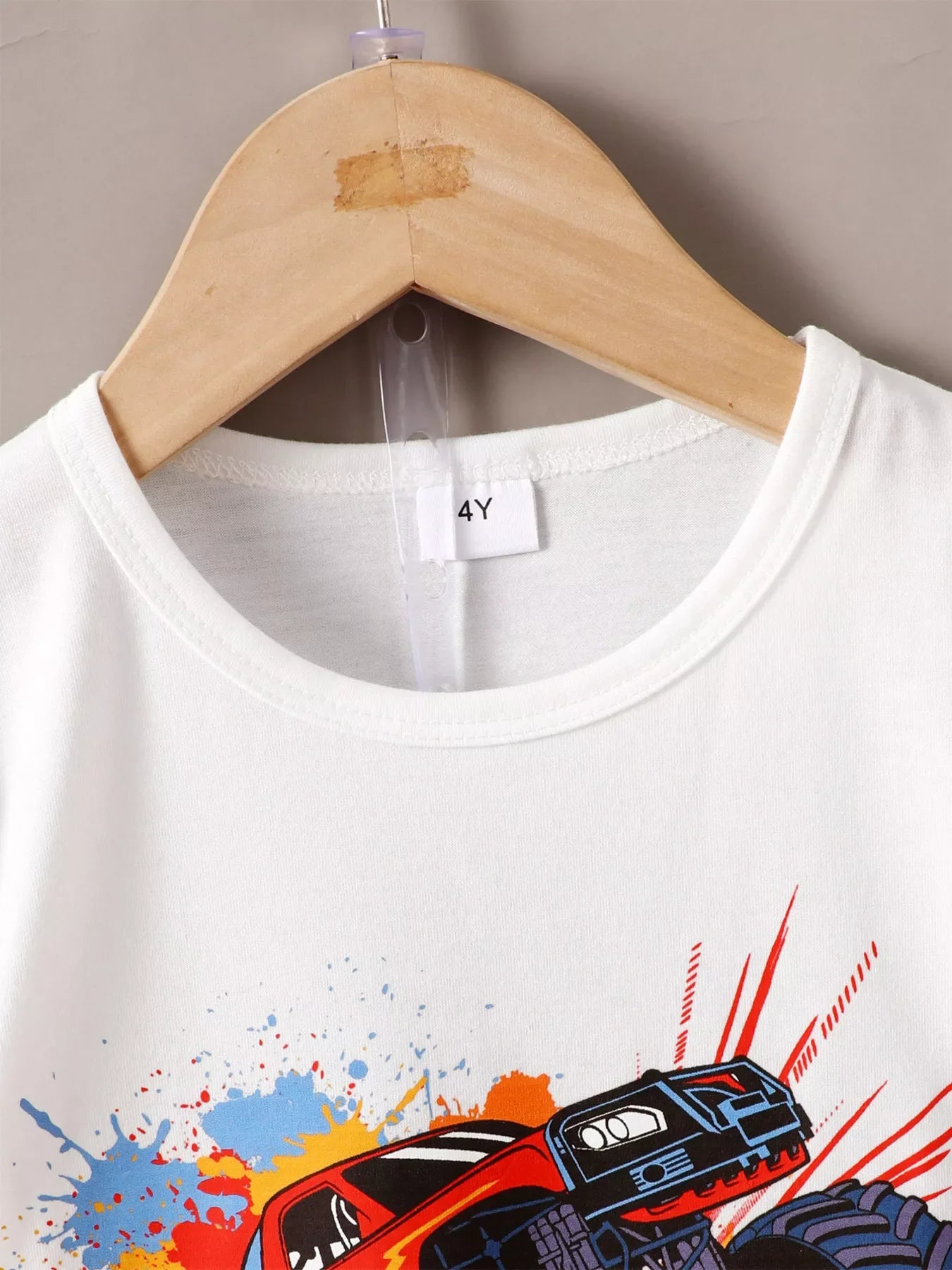 Children's Truck Graphic Tee & Ripped Denim Shorts Set