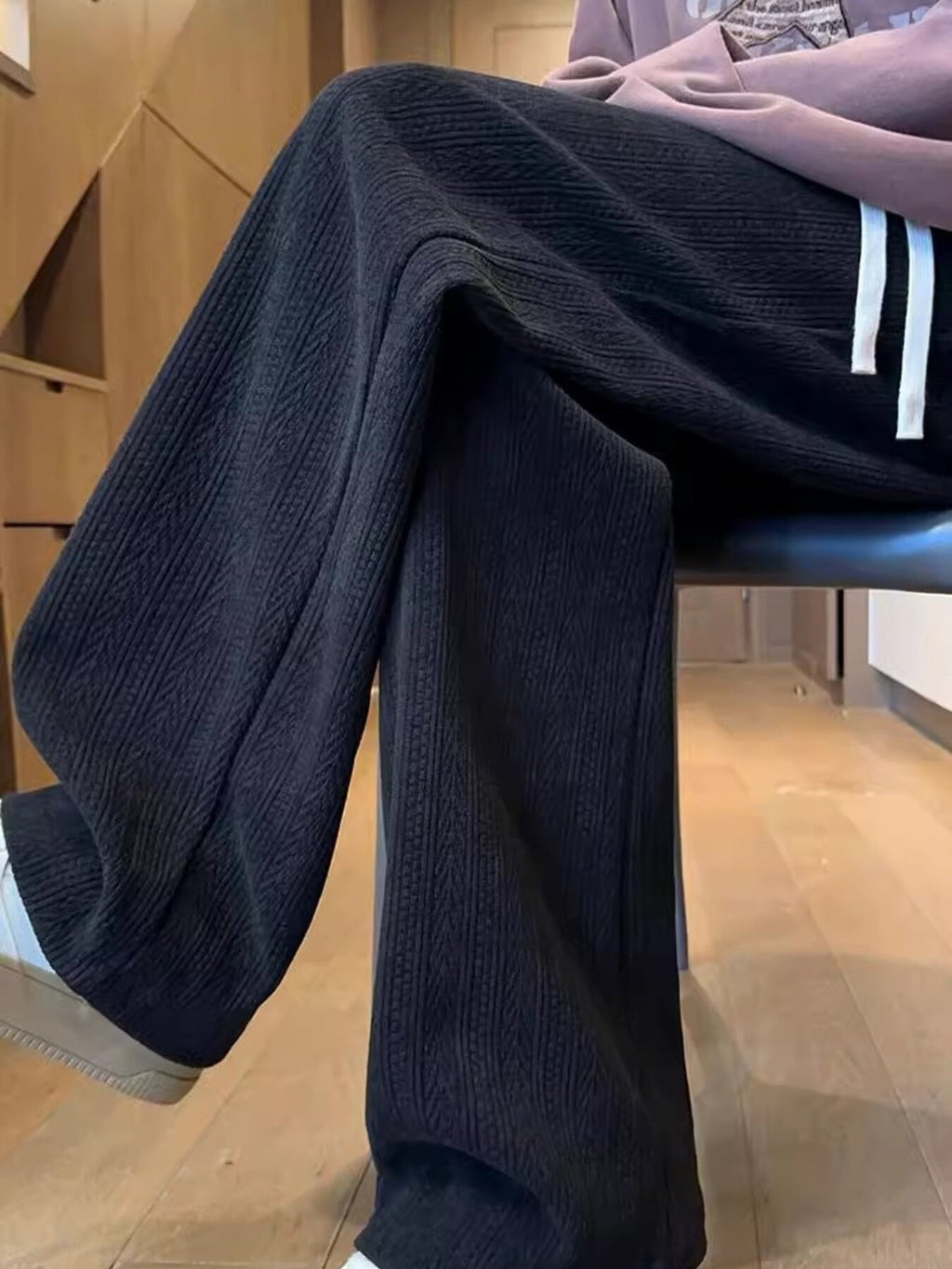 Men's Plus Size Texture Wide Leg Pants