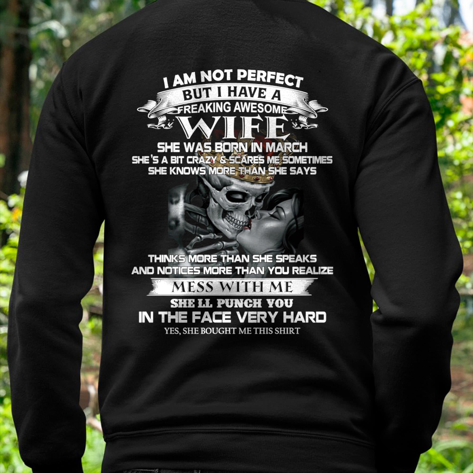 March - I Am Not Perfect But I Have A Freaking Awesome Wife - Gift For Husband From Wife - NGHL03 (SKU06-34-03)