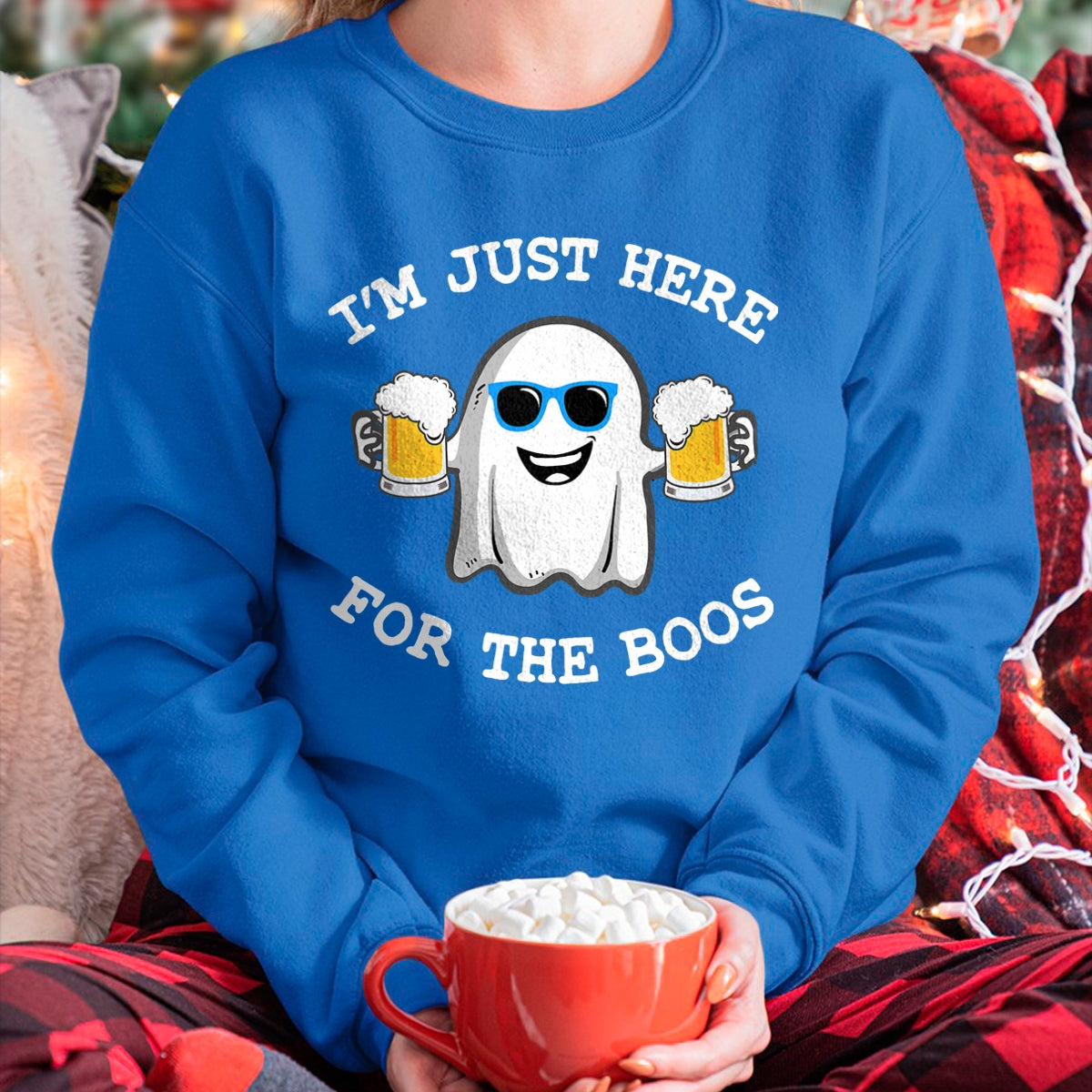 Funny Halloween I'm just here for the boos costume gift T-Shirt - Halloween Unisex T-Shirt/Hoodie - NGHL00
